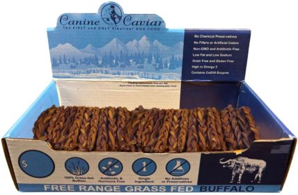 Canine Caviar 12" Braided Grass-Fed Buffalo Treats