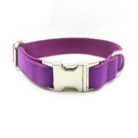 Pet bow tie Solid dog collar bow accessories (Option: Purple collar-L)