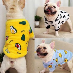 Autumn/Winter warm dog coat Small; medium dog; Flannel warm dog clothing pet supplies; dog clothing (colour: Duck beckoning under the blue sky, size: 2Xl)