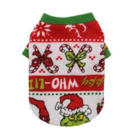 Cozy Christmas Canine Fleece Sweater (Color: Christmas Cane, size: M)