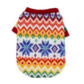 Cozy Christmas Canine Fleece Sweater (Color: Christmas Snowflake, size: L)
