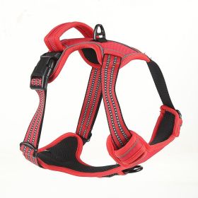 Ultimate Comfort No-Pull Reflective Dog Harness (Color: Red, size: L)