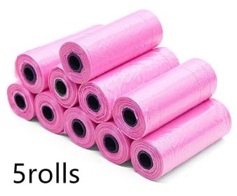 Pet Pooch Pack - Colorful Coiled Dog Waste Bags (Count: 5Rolls, Color: Pink)