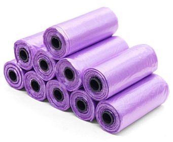 Pet Pooch Pack - Colorful Coiled Dog Waste Bags (Count: 10Rolls, Color: Purple)