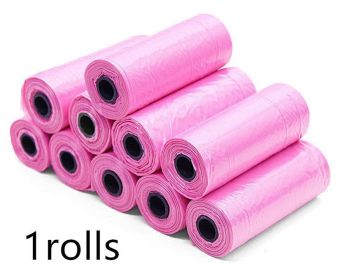 Pet Pooch Pack - Colorful Coiled Dog Waste Bags (Count: 1Rolls, Color: Pink)