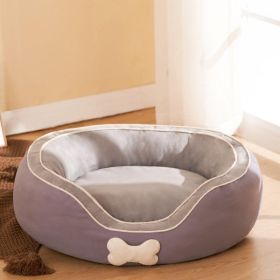 Deluxe Cozy Pet Sofa Bed: Winter Warmth For Your Furry Friend (Color: Grey, size: L)