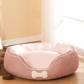 Deluxe Cozy Pet Sofa Bed: Winter Warmth For Your Furry Friend (Color: Pink, size: M)