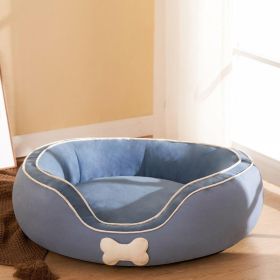 Deluxe Cozy Pet Sofa Bed: Winter Warmth For Your Furry Friend (Color: Blue, size: Xl)