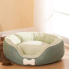 Deluxe Cozy Pet Sofa Bed: Winter Warmth For Your Furry Friend (Color: Green, size: L)