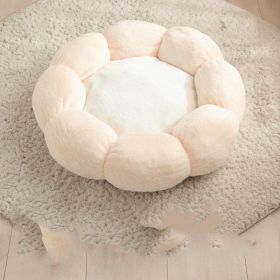 Floral Haven Pet Bed - Luxurious Flower-Shaped Blanket For Dogs And Cats (Color: Light Pink White, size: 40Cm)