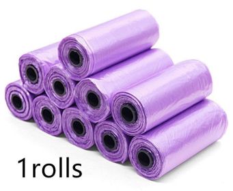 Pet Pooch Pack - Colorful Coiled Dog Waste Bags (Count: 1Rolls, Color: Purple)