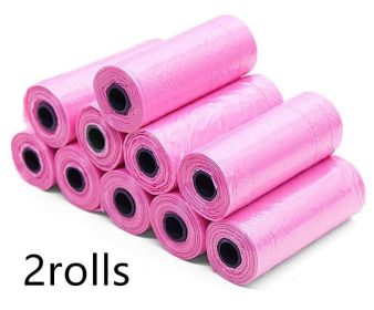Pet Pooch Pack - Colorful Coiled Dog Waste Bags (Count: 2Rolls, Color: Pink)
