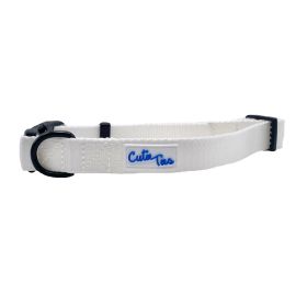 Cutie Ties Adjustable Dog Collar with Unique Designs (Size-Pack Of: Large-1, Color: White)