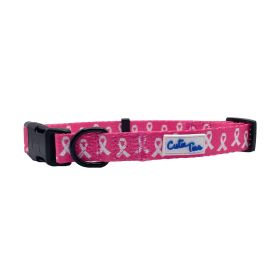 Cutie Ties Adjustable Dog Collar with Fun Designs (Size-Pack Of: Medium-1, Color: Breast Cancer Awareness Pink)