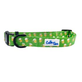 Cutie Ties Adjustable Dog Collar with Fun Designs (Size-Pack Of: Large-1, Color: Green Beer)