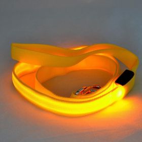 Glowing Pet Leash - Illuminated Led Dog Leash (Style-Electrical Outlet: Battery-Usb, Color: Yellow)