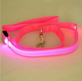 Glowing Pet Leash - Illuminated Led Dog Leash (Style-Electrical Outlet: Battery-Usb, Color: Pink)