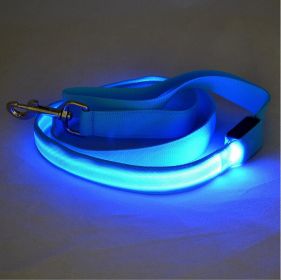 Glowing Pet Leash - Illuminated Led Dog Leash (Style-Electrical Outlet: Rechargeable-Usb, Color: Blue)