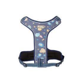 Breathable Mesh Dog Harness With Anti-Breakaway Traction Rope (Color: Space Adventurer, size: L)