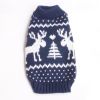 Festive Holiday Pet Sweater - Blue And Red Christmas Reindeer Design
