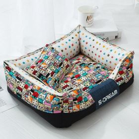 Cozy Haven Pet Bed: The Perfect Retreat For Your Furry Friends (Style-Size: No Small Pillows-L, Color: Robot)
