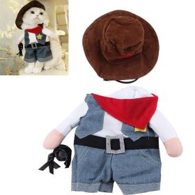 Denim Cowboy Pet Costume (Color: Dark Blue, size: S)