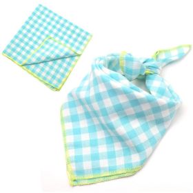 Fashionable Double Sided Cotton Pet Scarf (Color: Green, size: 45X45Cm)