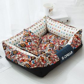 Cozy Haven Pet Bed: The Perfect Retreat For Your Furry Friends (Style-Size: No Small Pillows-S, Color: Cola)