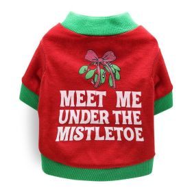 Cozy Cotton Christmas Pet Dog T-Shirt - Festive Attire For All Sizes! (Color: 4 Style, size: S)