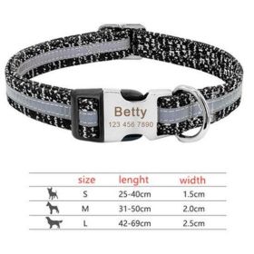 Customizable Pet Identity Collar - The Perfect Blend Of Style And Safety (Color: Black, size: S)