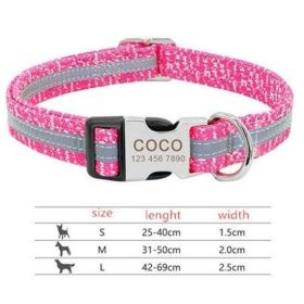 Customizable Pet Identity Collar - The Perfect Blend Of Style And Safety (Color: Pink, size: M)