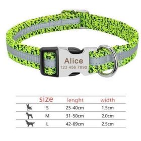 Customizable Pet Identity Collar - The Perfect Blend Of Style And Safety (Color: Green, size: M)