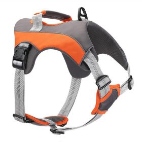 Reflective Chest Strap Dog Leash Set With Towing Rope (Color: Orange, size: Xl)