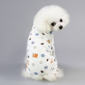 Casual Cartoon Fruit Pattern Dog Pajamas - Comfy Cotton Home Clothes For Your Four-Legged Friend (Color: Football, size: M)