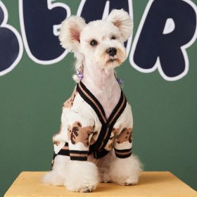 Preppy Paws V-Neck Striped Sweater - Cozy Winter Apparel For Dogs And Cats (Color: Beige, size: 2Xl)