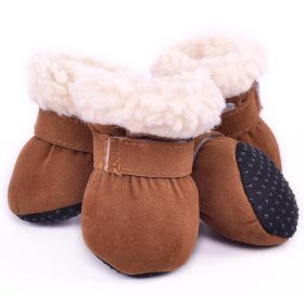 Cozypaws Winter Paw Protectors (Color: Brown, size: S)