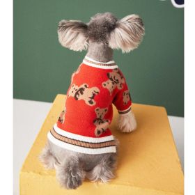 Preppy Paws V-Neck Striped Sweater - Cozy Winter Apparel For Dogs And Cats (Color: Red, size: Xs)