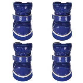 Cozy Paws: Stylish And Protective Cotton Dog Shoes (Color: Blue, size: 2)