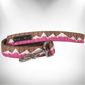 Mountain Dog Performance Collars for Outdoor Adventures (Size-Pack Of: Regular Lead 1" Width- 5' Length-1, Color: Pink Snowcap Mtn)