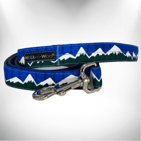 Mountain Dog Performance Collars for Outdoor Adventures (Size-Pack Of: Regular Lead 1" Width- 5' Length-1, Color: Blue/Green Snowcap Mtn)