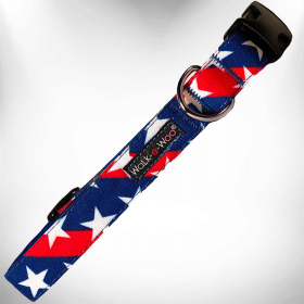 Patriotic Stars & Stripes Dog Collar (Pack Of: 1, size: M 1" Width Fits 12-18" Neck)