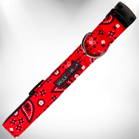 Premium Performance Bandana Dog Collars by Walk-e-Woo (Size-Pack Of: L 1" Width Fits 14-25" Neck-1, Color: Red)