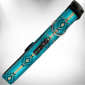 Walk-e-Woo Southwestern Style Dog Collar (Size-Pack Of: L 1" Width Fits 14-25" Neck-1, Color: Turquoise Sky)