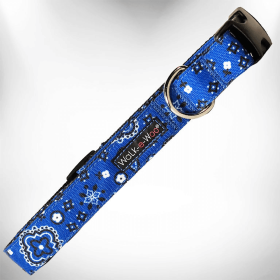 Premium Performance Bandana Dog Collars by Walk-e-Woo (Size-Pack Of: Xs 5/8" Width Fits 8-12" Neck-1, Color: Blue)