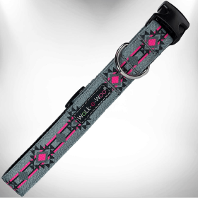 Walk-e-Woo Southwestern Style Dog Collar (Size-Pack Of: Xl 1.5" Wide Fits 18-28" Neck-1, Color: Pow Wow Pink)