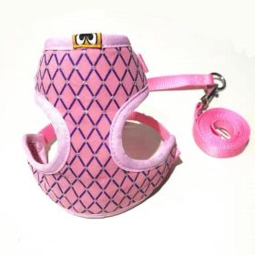Pet Comfort Harness: Breathable Nylon Vest For Small And Medium Dogs And Cats (Color: Pink, size: L)